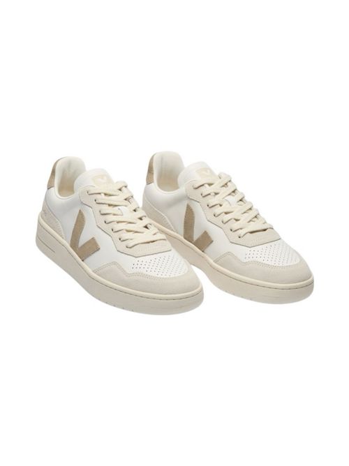 sneakers donna v-90 beige e bianco Veja | VD2020909AWHITE TAUPE
